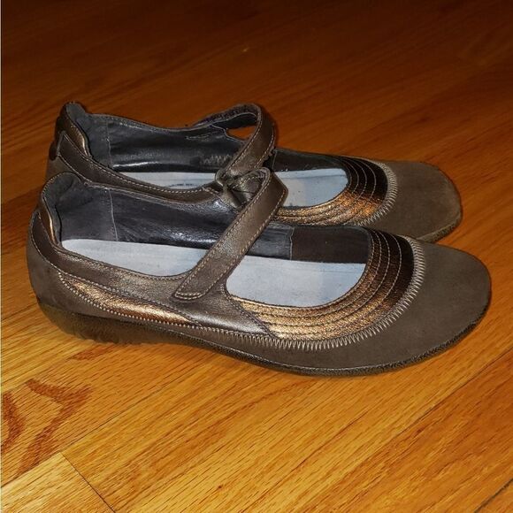 Naot Brown Leather Maryjane Shoes - Picture 1 of 8
